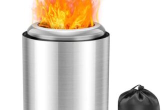 Saker Tabletop Fire Pit, 2026 Upgraded Stainless Steel Smokeless Portable Fire Pit for Camping, Outdoor Patio Use – Sold by Saker LTD FBA
