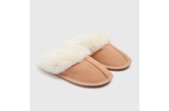 Sand Suede Trim Mule Slippers ( Sizes M&L Only)