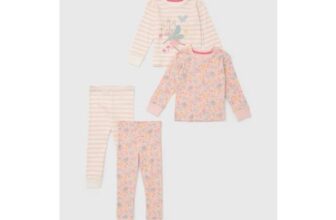 Save £10 on 2 Pack Girls Pink Ballerina Mouse Long Pyjama Set at Matalan