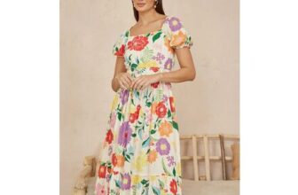 Save £10 on Yumi White Big Floral Midi Dress at Yumi