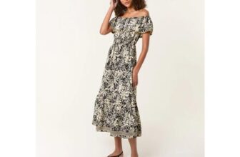 Save £12 on Gold Beaded Bardot Midi Dress at Blue Vanilla