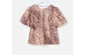 Save £37 on Brown Leopard Print Puff Sleeve Top at Oliver Bonas