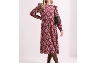 Save 62% on Frill Detail Long Sleeve Midi Dress at Dorothy Perkins