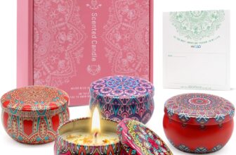 Scented Candles Gift Sets for Women Soy Wax Aromatherapy Candles for Relaxation Stress Relief Spa Yoga 4 Pack Gift Set Ideal Birthday Mothers Day Mom Wife