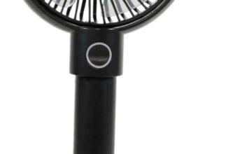 Schallen Rechargeable Battery USB Electric Handheld Portable Travel and Tripod Desk Table Small Mini Air Cooling Fan (Black)