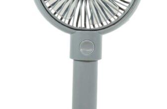 Schallen Rechargeable Battery USB Electric Handheld Portable Travel and Tripod Desk Table Small Mini Air Cooling Fan (Grey)