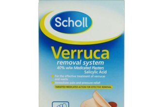 Scholl Verruca Removal System – 15 Washproof Plasters & Medicated Discs, with Salicylic Acid