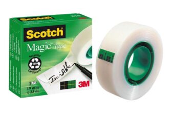 Scotch Brand 55851 Adhesive Tape, Invisible, Permanent, 19 mm x 33 m, Pack of 12