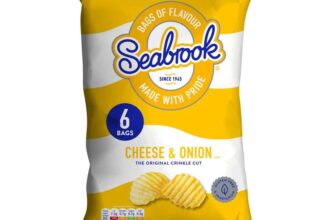 Seabrook Cheese & Onion Flavour Crisps, 6 x 25g