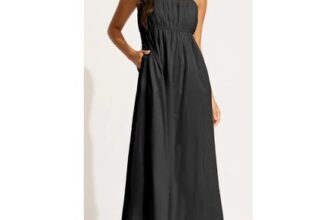 Seafolly Black Piped Maxi Dress – Small