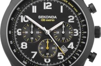 Sekonda Mens Dual Time Watch with Black Dial and Black Strap 30112 -W/code GB Watch Shop