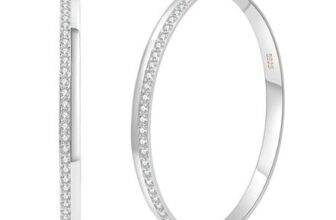 Senteria 925 Sterling Silver Post Hoop Earrings with Cubic Zirconia (Various)