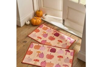 Set of 2 Orange Washable Pumpkin Doormats – 60 X 90 Cm