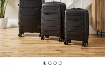 Set of 3 Black Hard Shell Suitcases