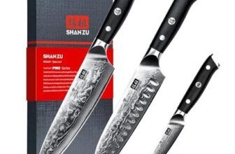 Shan Zu Damascus Knife Set, 3-Piece, G10 Handle