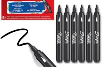 Sharpie Creative Marker Acrylic Paint Pens Bullet Tip Water-Based Paint Markers Black No-Bleed Ink Writes on Most Surfaces Crafting & Art Supplies 6 Count