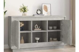 Sideboard Concrete Grey 102x35x60 Cm Engineered Wood