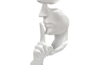 Silence is Golden Thinker Statue – Handcrafted Modern Sculpture (White)