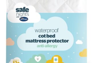 Silentnight Safe Nights Cot Bed Waterproof Mattress Protector 140 x 70 cm – Quilted Toddler Bed Protector Pad Anti-Allergy Soft Touch Breathable Comfortable – Machine Washable – 140 x 70cm