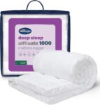 Silentnight Ultimate Deep Sleep Mattress Topper – 10cm Extra Thick Luxury Quilted Soft Bed Pad – Box-Stitched Edge & Fibadown Fibres – Hypoallergenic and Machine Washable – Single