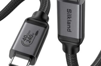 Silkland Certified USB4 Cable for Thunderbolt 4 Cable 1m (Compatible with USB C 3.2 Gen 2, 40Gbps) – Sold by Silkland-UK FBA