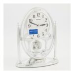 Silver Analogue Mantel Clock 28x20cm