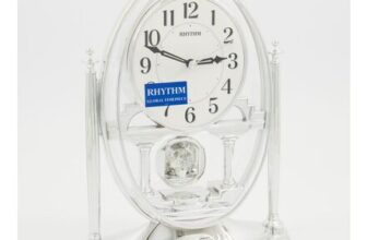 Silver Analogue Mantel Clock 28x20cm