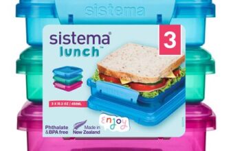 Sistema Lunch Boxes 450 Ml Airtight Assorted Colours 3-Pack