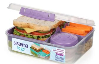 Sistema TO GO Bento Lunch 1.65 L School Lunch Box With Compartments & Snack Pot BPA-Free 1 Count Misty Purple
