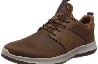 Skechers Mens Delson- Axton Slip On Trainers, Dark Brown Leather, Size 5.5UK