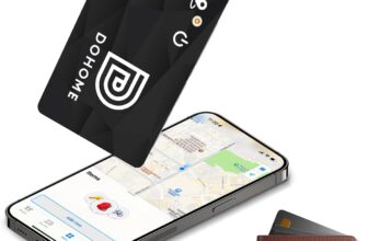 Slim Wallet Card Tracker Smart Item Finders Air Locator Tag IP68 Waterproof Wireless Rechargeable Item Locator Compatible with Find My (iOS only) Bluetooth Tracker for Luggage, Bag