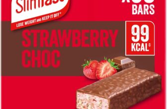 SlimFast Snack Bar, Low Calorie Snack, Strawberry Choc Flavour, 30 x 25 g Multipack
