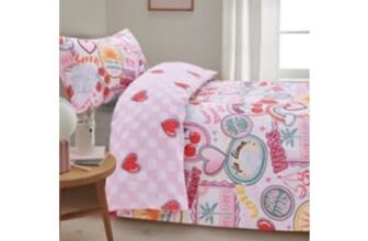 Slogan Sticker Reversible Single Duvet Set