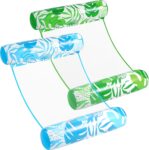 Sloosh 2 Packs Hammock Pool Floats Adults, 4-in-1 Multi-Purpose Inflatable Pool Floats PVC Water Hammock Lounge Floaties