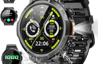 Smart Watches for Men (Answer/Make Call), 1.53 HD Military Smartwatch, 50 Days Extra-Long Battery Life Fitness Watch , Flashlight/110Sports/Heart Rate/Sleep Monitor/IP68 Waterproof Android iOS