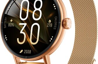 Smart Watches for Women,1.27 HD 43mm Fitness Tracker Answer/Make Call, Heart Rate/Sleep/SpO2, Round Smart Watch for iPhone/Samsung/Android,IP68 Waterproof,110 Sport Mode-Gold