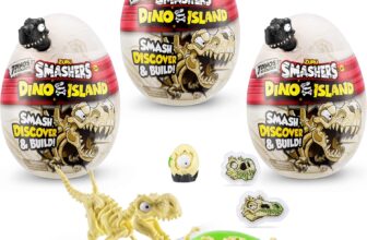 Smashers Dino Island Nano Egg (3 Pack), Collectible Toy, Explorers Kit, Dinosaur Slime, Includes 3 Surprise Toys, Ages 3
