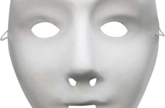 Smiffys Robot Mask, White on Elastic, Eyemasks Fancy Dress, Adult Dress Up Masks