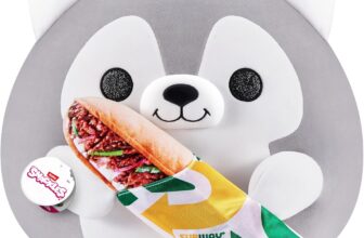 Snackles Super Sized 35 cm, Husky (Subway), by ZURU Cuddly Squishy Comfort 35 cm Plush with License Snack Brand Accessory (Husky)