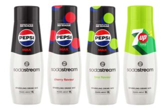 Sodastream Syrup Mixed Pack, Pepsi MAX, Cherry, Lime & 7UP Zero Fizzy Water Flavouring, 4 x 440ml Multipack Makes Up to 36L (S&S £19.24)