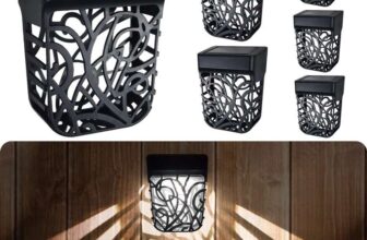 Solar Fence Lights Outdoor LED IP65 Waterproof Wireless Wall Lighting 6 Pack – Cold White