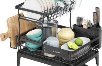 Songmics 2-Tier Dish Drainer Rack with Rotatable & Extendable Spout – Sold & Dispatched by Songmics Home UK (Prime Exclusive)