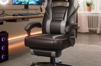 Songmics Racing Adjustable Gaming Chair with Footrest