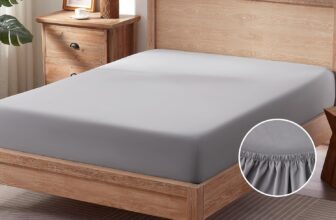 Sonive Fitted Sheet 30cm Large Pocket, Fully Elasticated, Soft Brushed Polyester(90gsm),Easy Fit, for Children and Teenagers, light gray,135x190cm