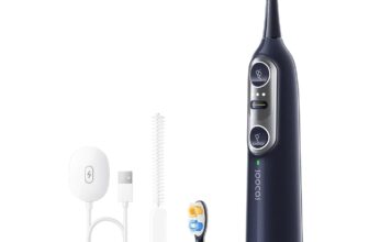 Soocas NEOS II Sonic Electric Toothbrush & Cordless Water Flosser for Adults, Portable Oral Irrigator, Up to 100% Plaque Removal, Travel-Friendly, Dark Violet