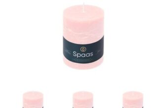 Spaas Rustic Pillar Candle 80/110 Mm, Light Pink, Pack 4