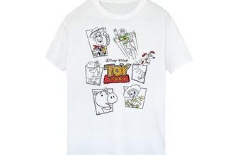 Spiral Galaxy Disney Toy Story Sketch White Graphic T-Shirt