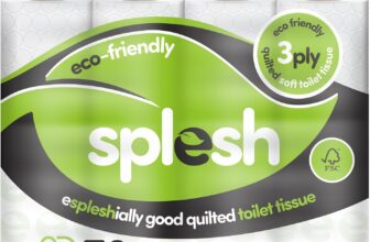 Splesh by Cusheen Toilet Roll 72 Rolls – Aloe Vera Scent Bulk Family Pack Soft 3 Ply Quilted Bathroom Tissue Loo Rolls Eco-Friendly, Sustainable Toilet Paper