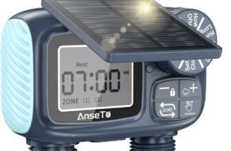 Sprinkler Timer for Outdoor,Brass Inlet Release Water Timer for Garden Irrigation Hose Timers with Rain Delay and Manual Irrigation for Garden,Lawn