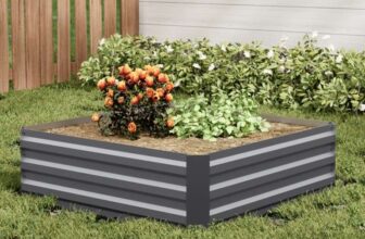 Square Garden Metal Raised Bed – Grey – Sold & Shipped by FURNITURE SPOT LTD